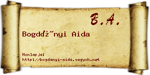 Bogdányi Aida névjegykártya